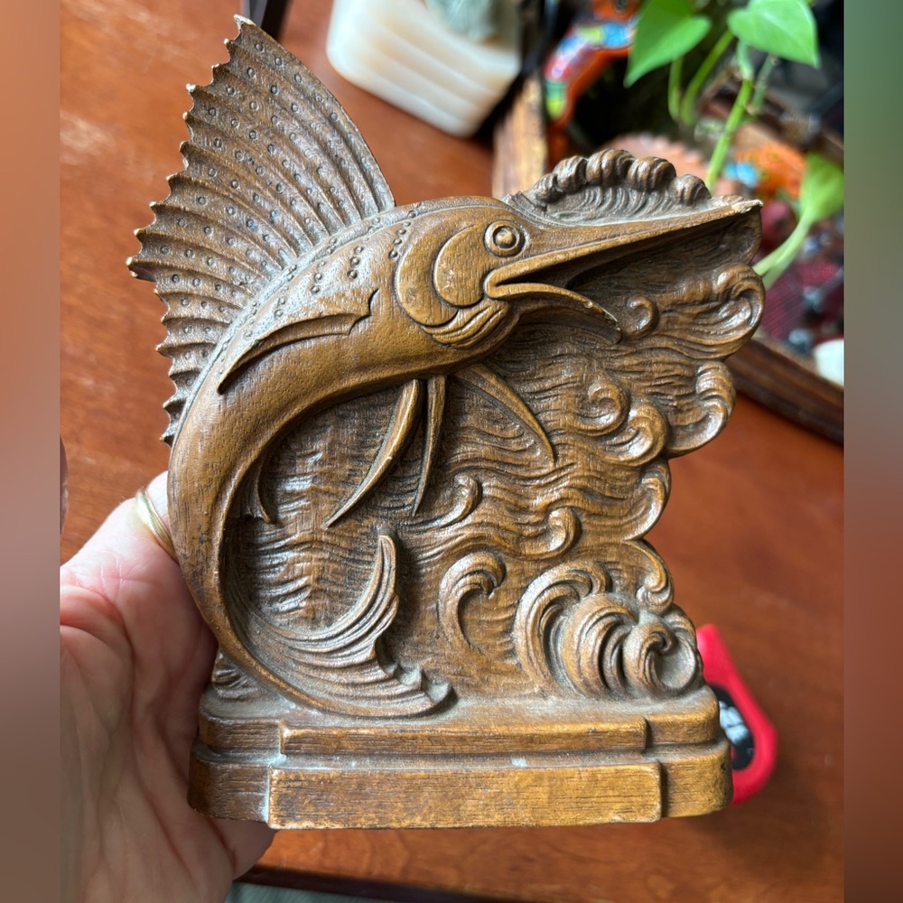 Vintage bookend Marlin or Sailfish figure made from Ornawood or Syroco (only 1) - Picture 6 of 9
